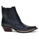 Bota Country Masculina Preta Bico Fino Couro Estilo Cobra