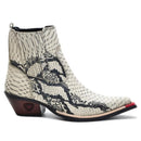Bota Country Masculina Branca Bico Fino Couro Estilo Cobra