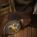 Cinto Country Fivela Cowboy Dourado Couro PU