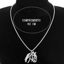 Corrente + Pingente Cavalo Crioulo Prata e Dourada Aço Inoxidável