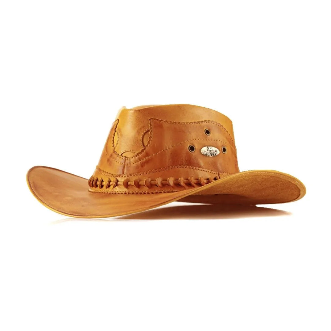 Chapéu Country Couro Legítimo Vaquejada Caramelo