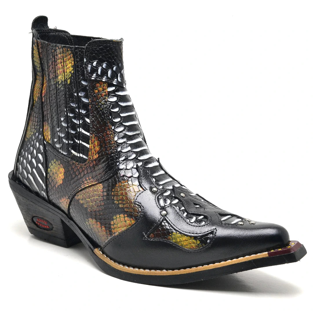 Bota Texana Masculina Bico Fino Python