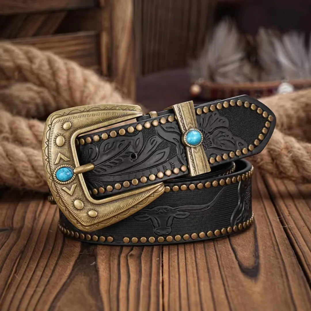 Cinto Country Fivela Joia do Deserto Couro PU