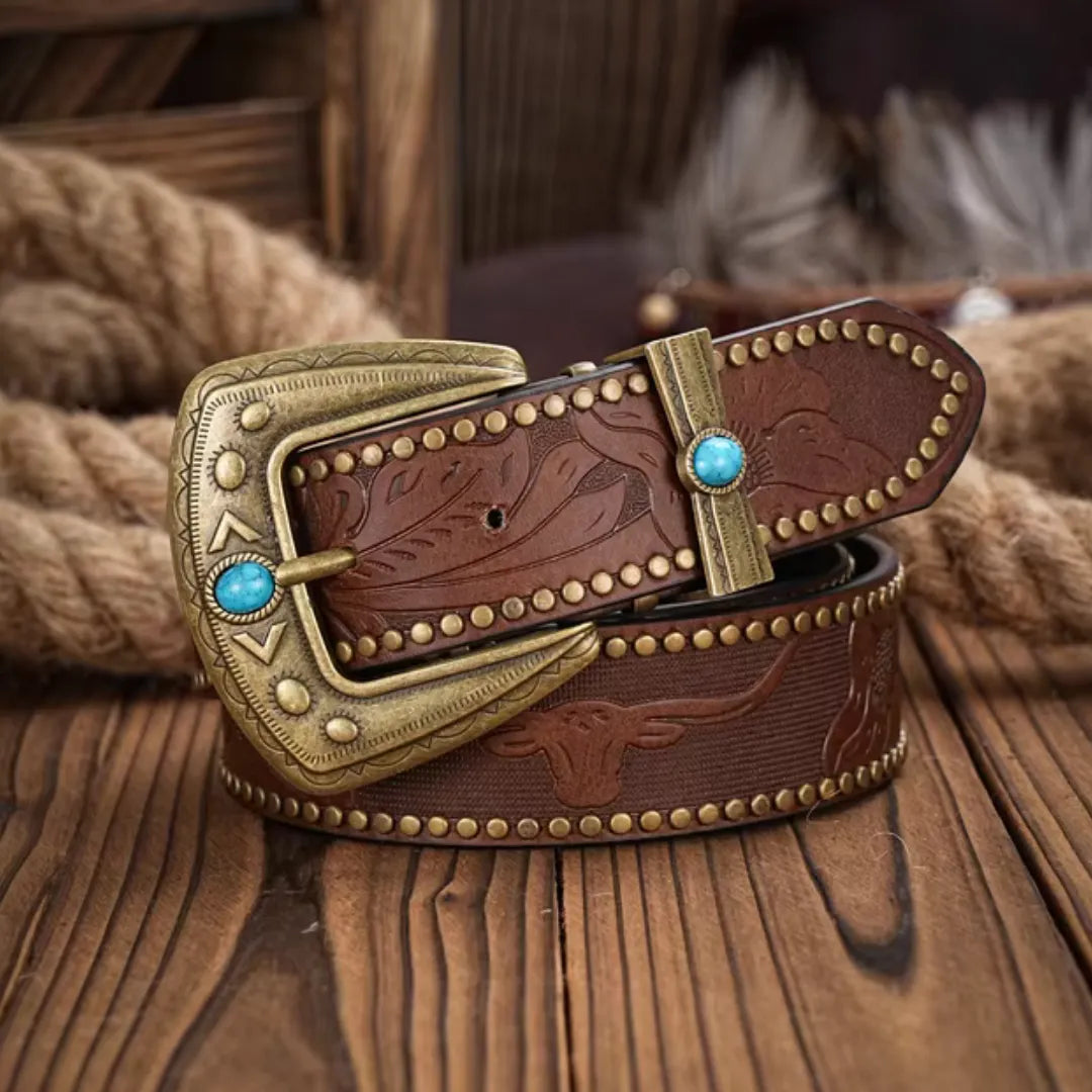 Cinto Country Fivela Joia do Deserto Couro PU