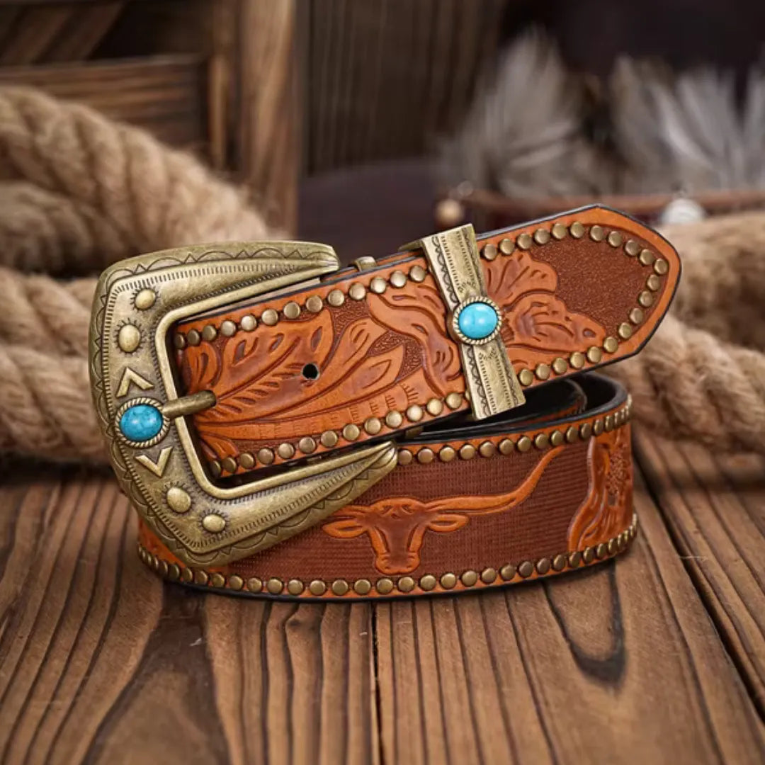 Cinto Country Fivela Joia do Deserto Couro PU