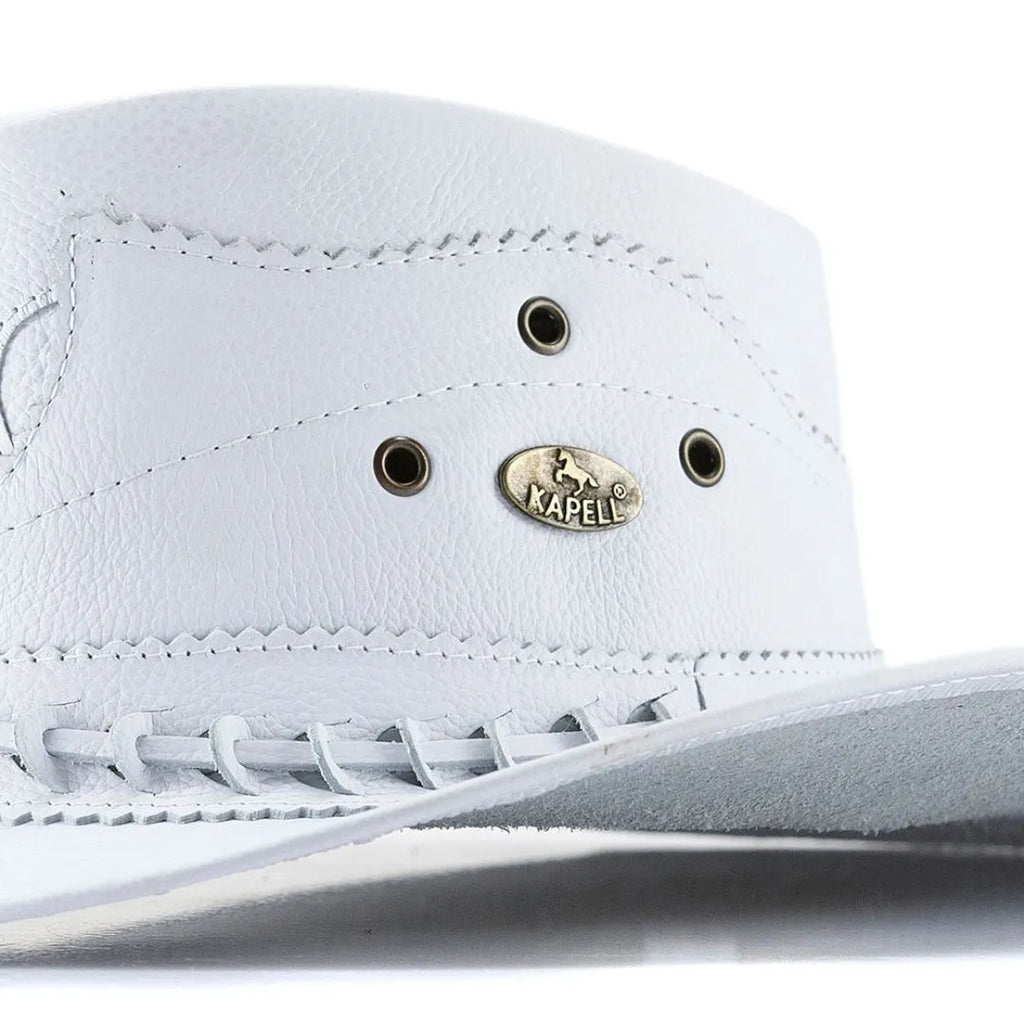 Chapéu Country Couro Legítimo Vaquejada Branco