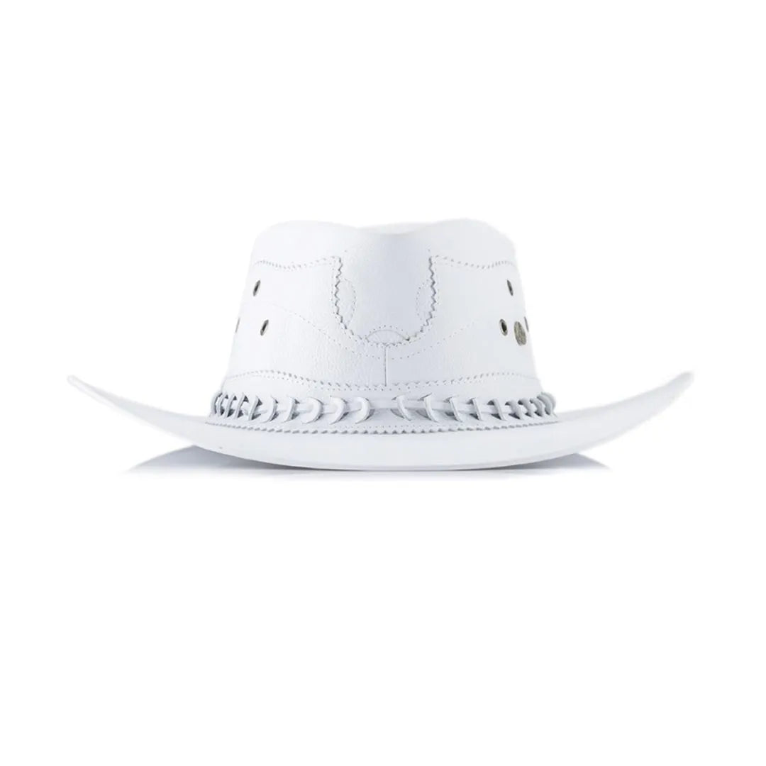 Chapéu Country Couro Legítimo Vaquejada Branco