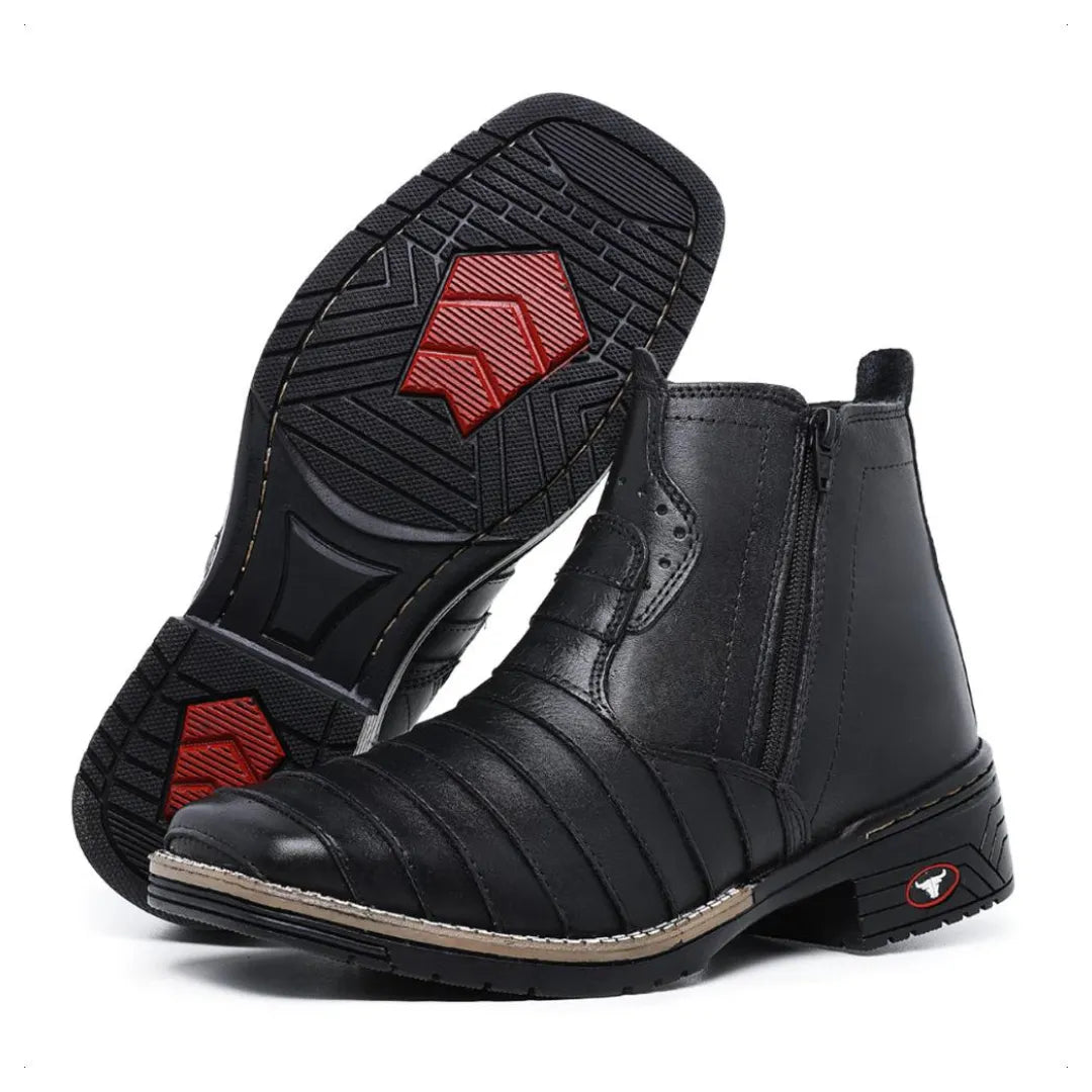 Bota Country Masculina Couro Estilo Casco de Tatu