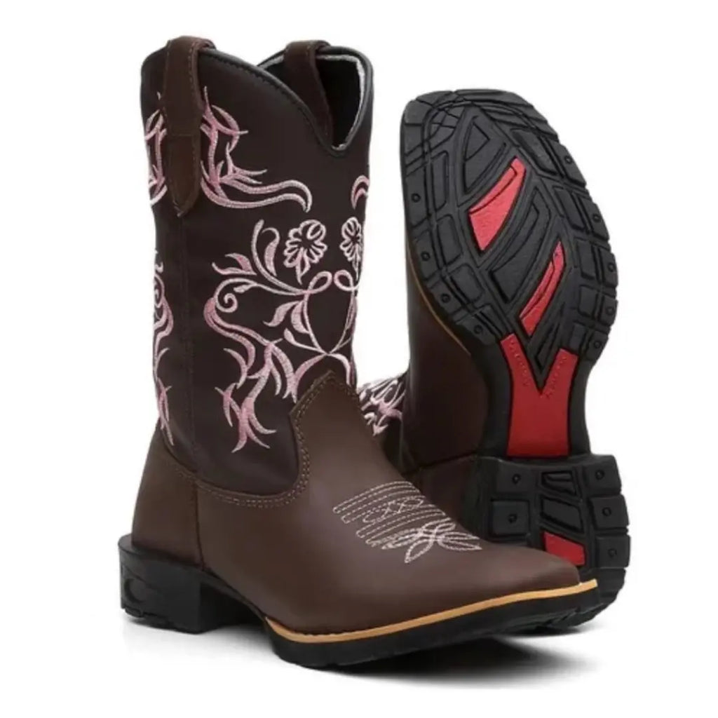 Bota Country Feminina CowGirl Couro Legítimo (FRETE GRÁTIS)