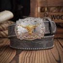 Cinto Country Fivela Boi Dourado Couro PU