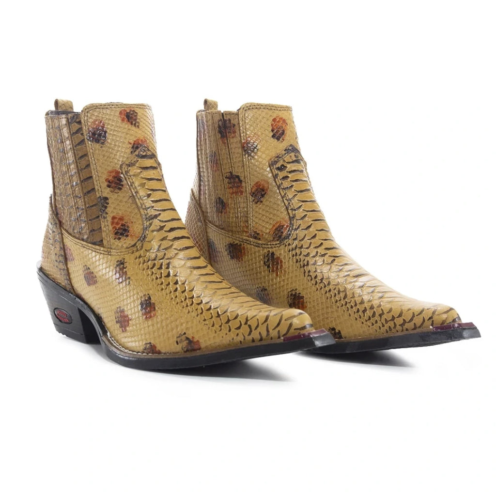 Bota Texana Masculina Bico Fino Estilo Onça