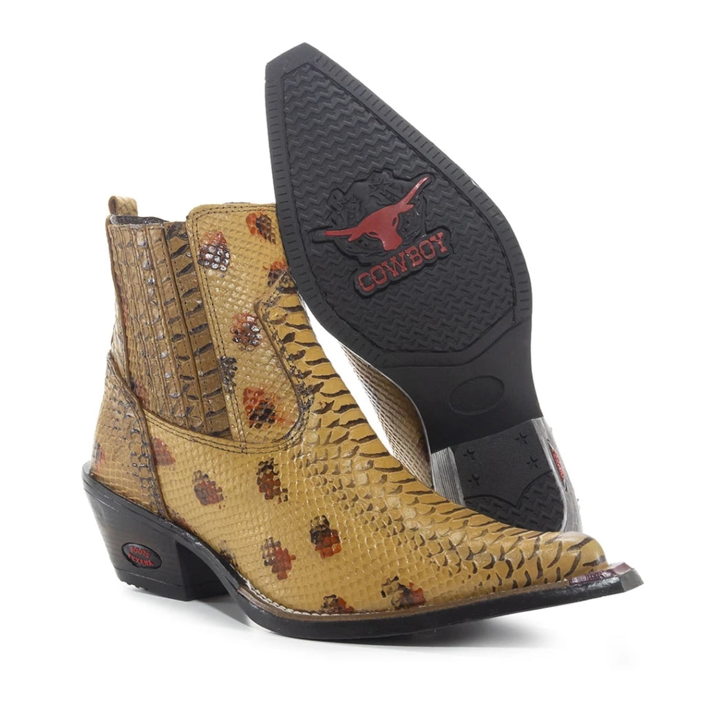 Bota Texana Masculina Bico Fino Estilo Onça