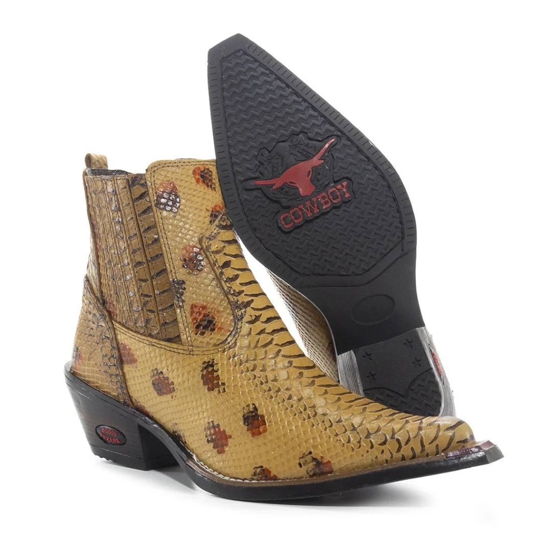 Bota Texana Masculina Bico Fino Estilo Onça