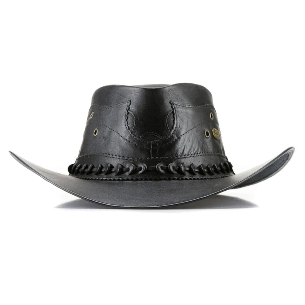 Chapéu Country Couro Legítimo Vaquejada Preto