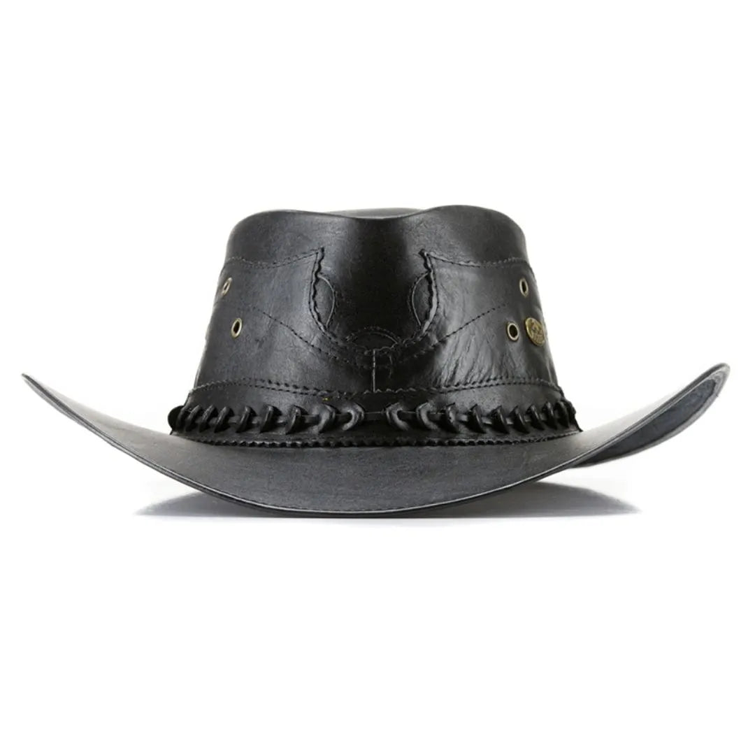 Chapéu Country Couro Legítimo Vaquejada Preto