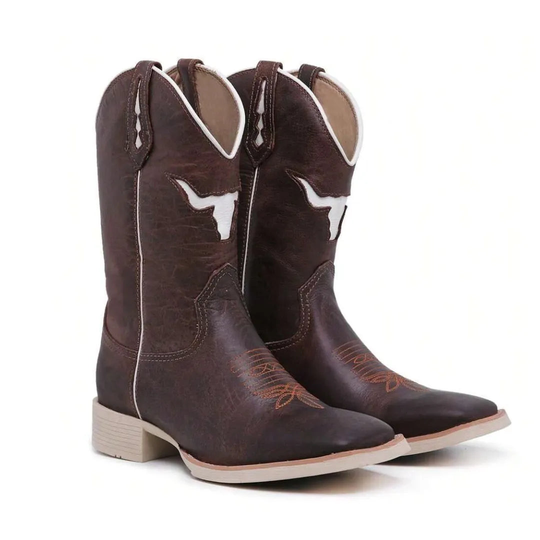 Bota Country Masculina Cano Alto Premium Marrom