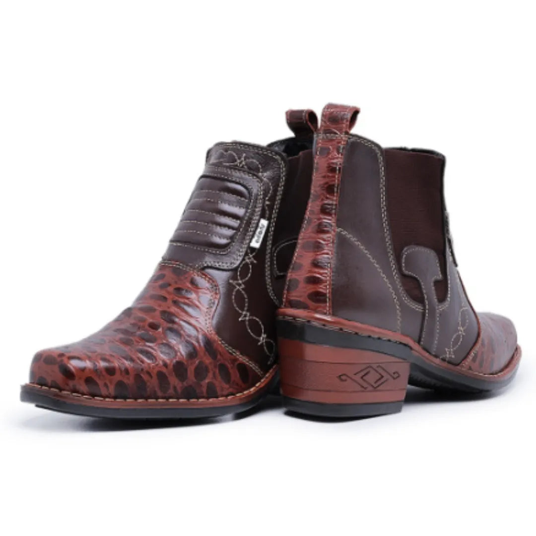 Bota Country Texana em Couro Legítimo + Copo Térmico GRÁTIS