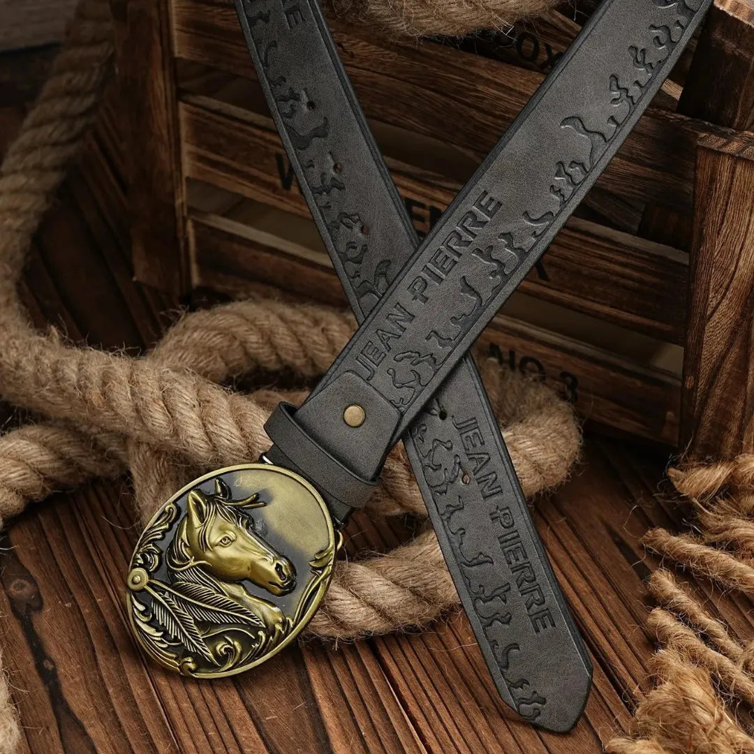 Cinto Country Fivela Cavalo Appaloosa Couro PU