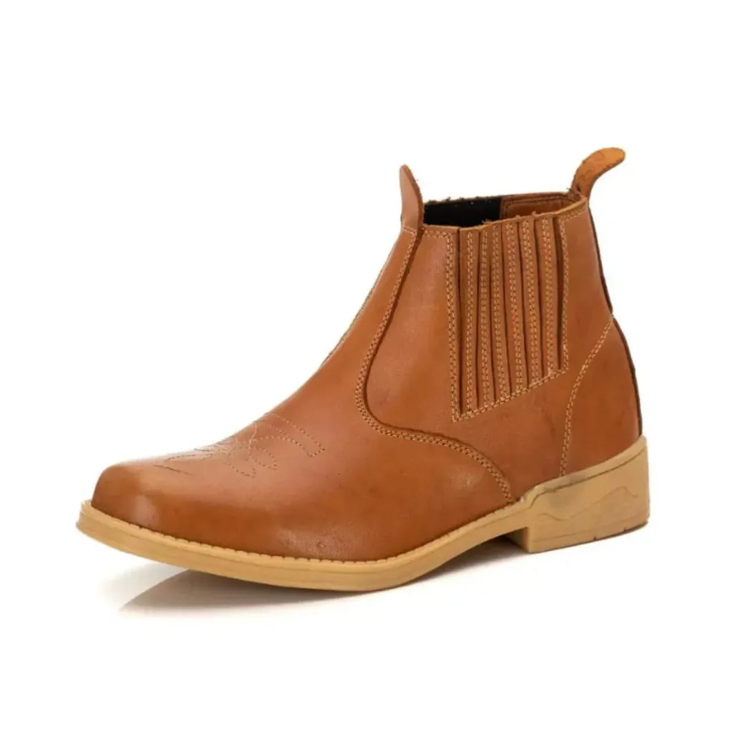 Botina Country Amarelo Couro Legítimo (Frete Grátis)