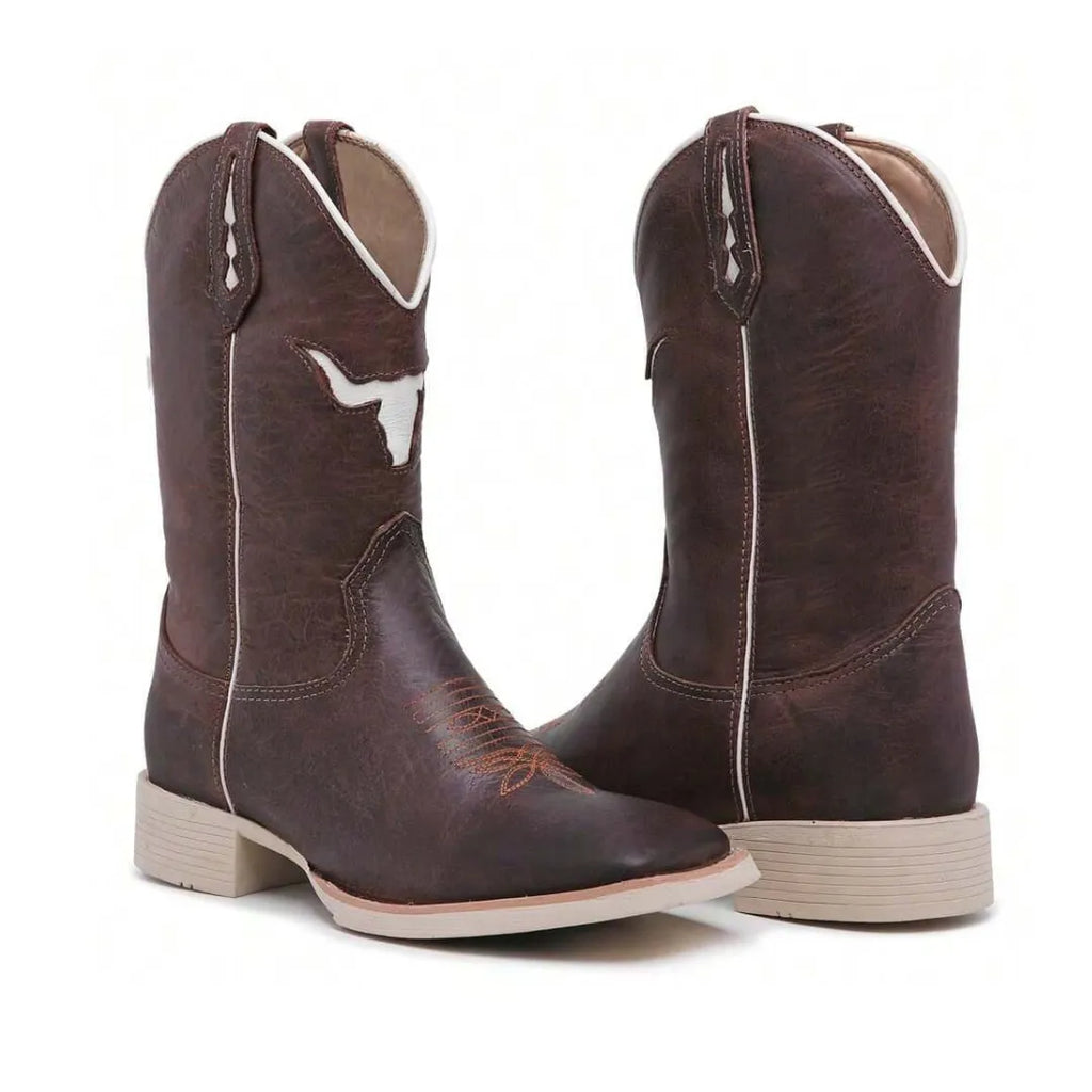Bota Country Masculina Cano Alto Premium Marrom
