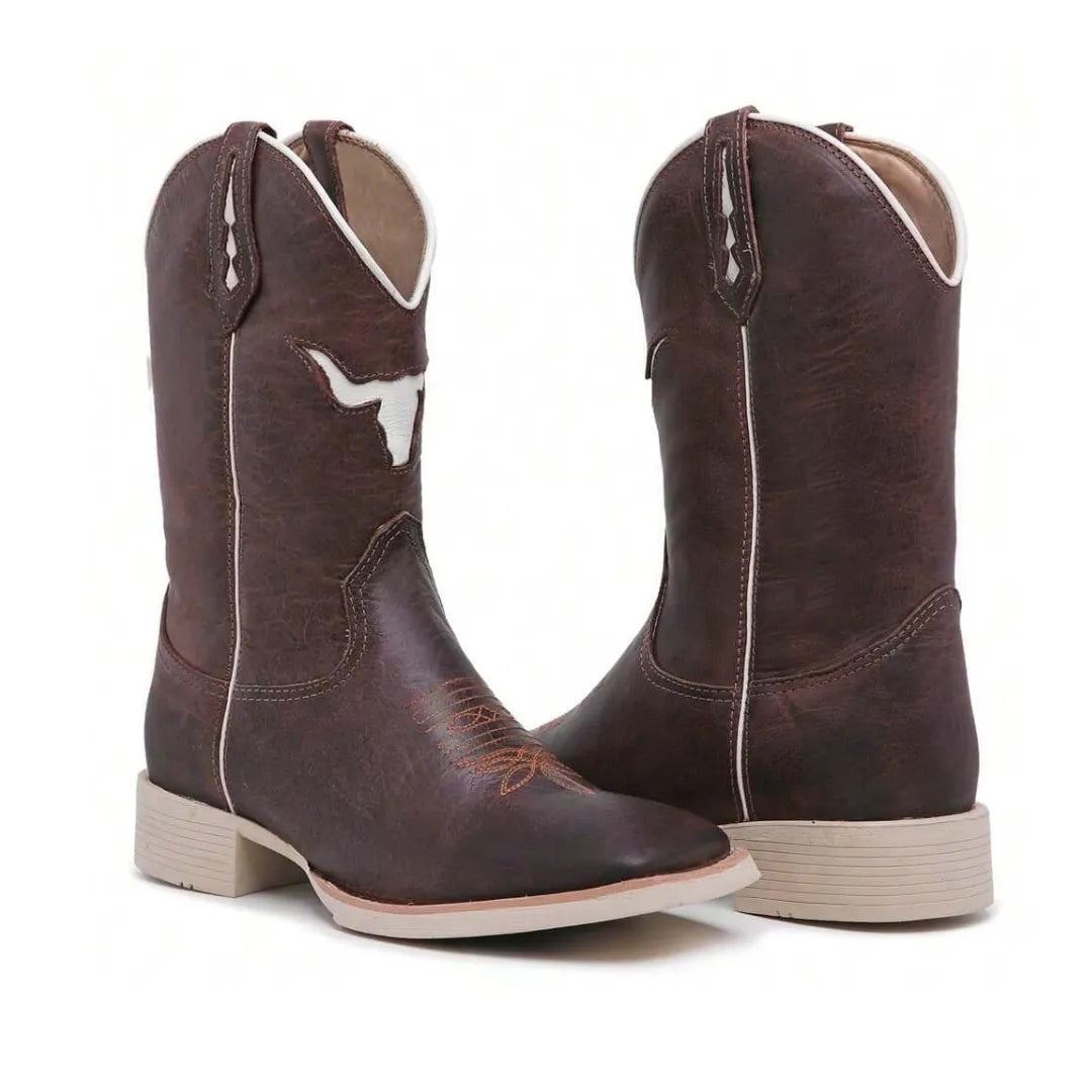 Bota Country Masculina Cano Alto Premium Marrom