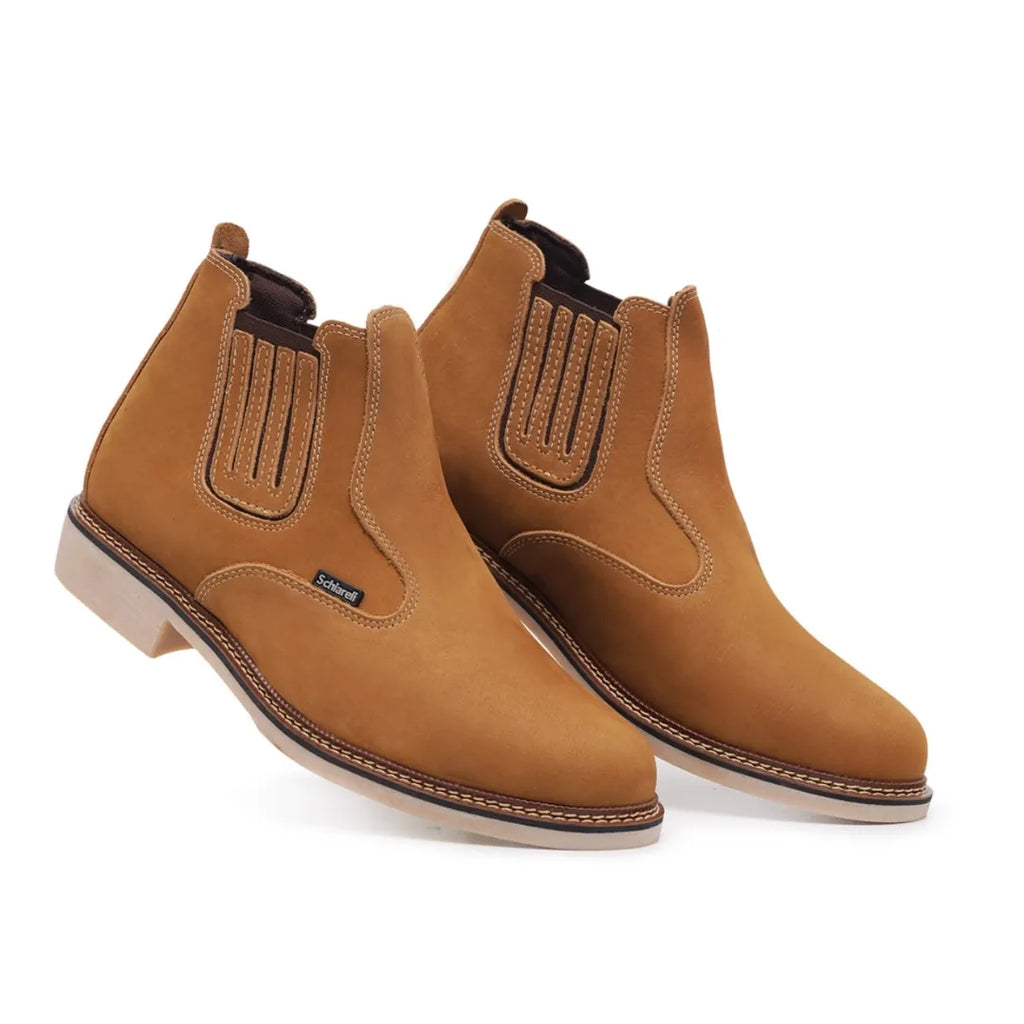 Botina Masculina Couro Legítimo Amarela