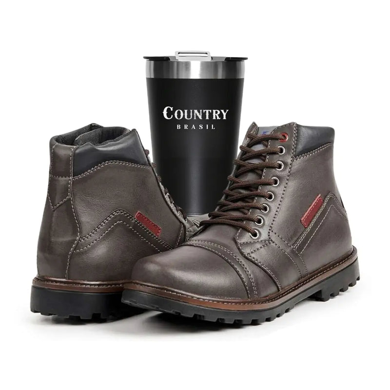 Botina Masculina Coturno Moderna + Copo Térmico