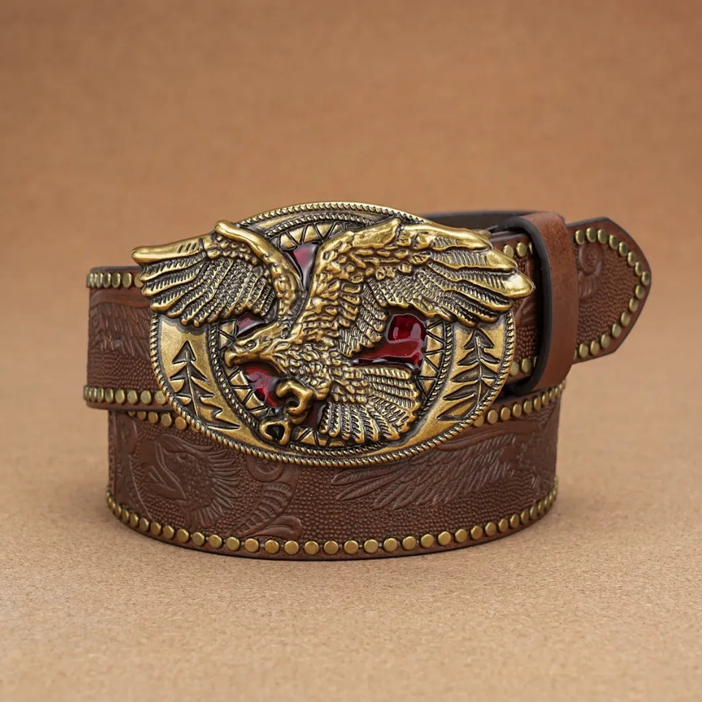 Cinto Country Fivela Águia Real Couro PU