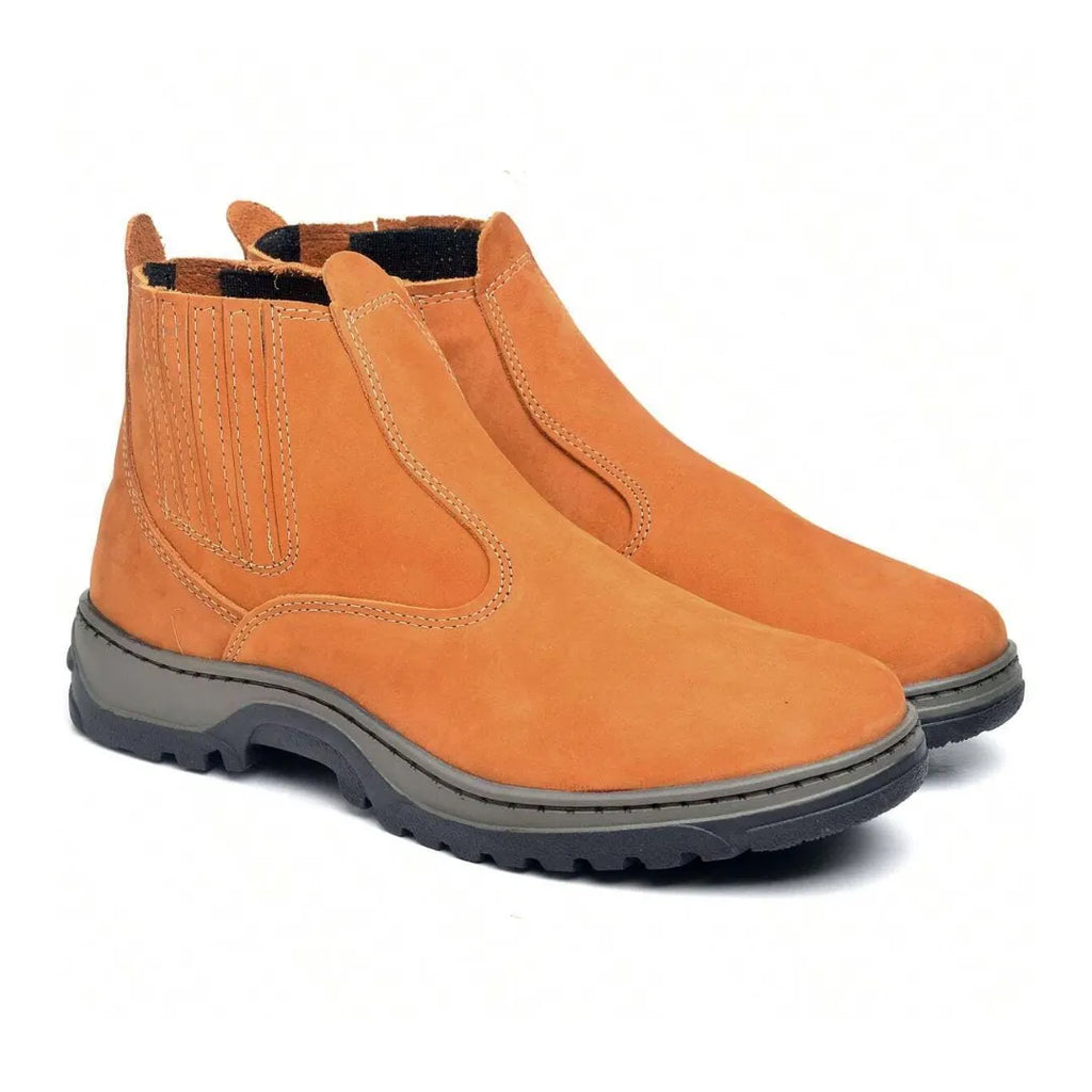 Botina Resistente Couro AgroWork Amarela