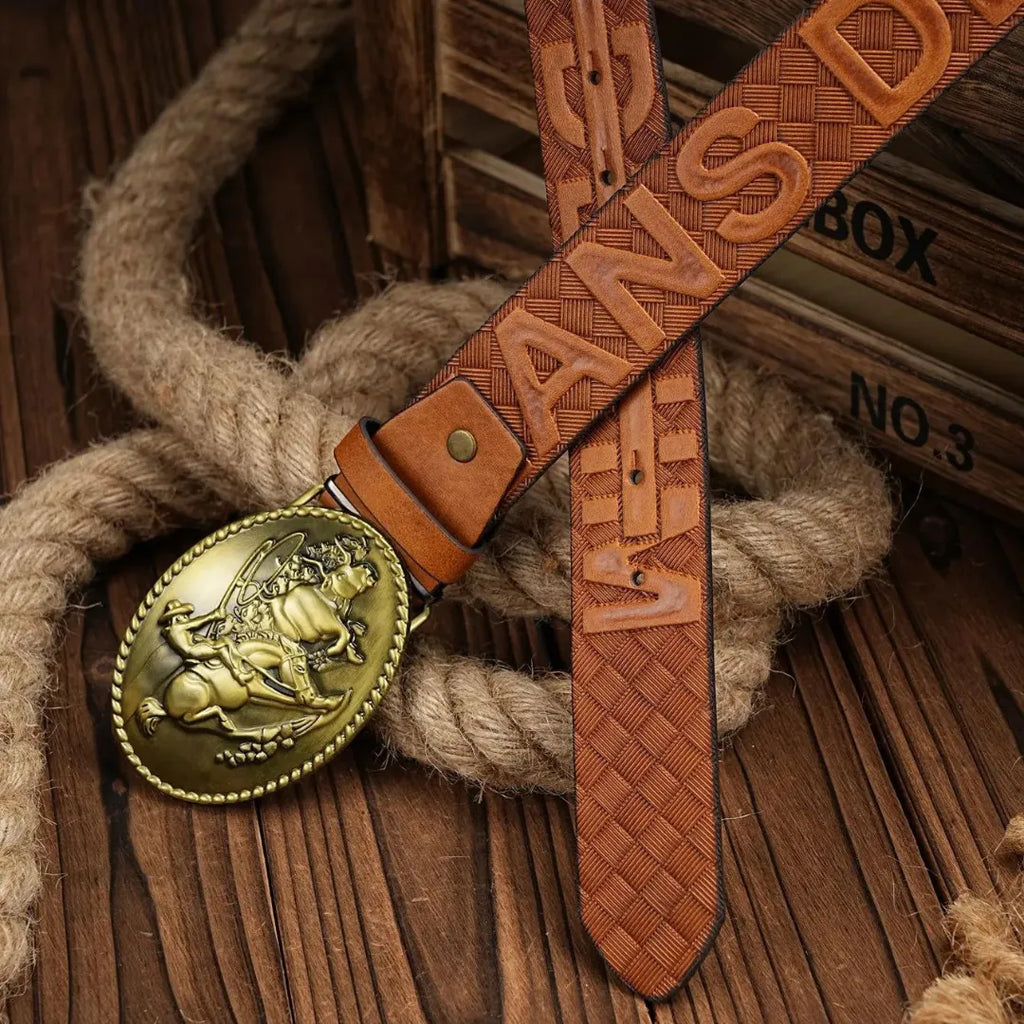 Cinto Country Fivela Laçador Couro PU