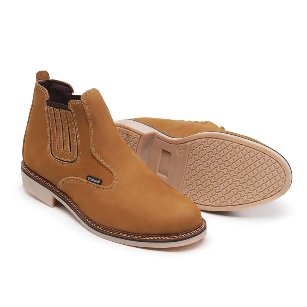 Botina Masculina Couro Legítimo Amarela