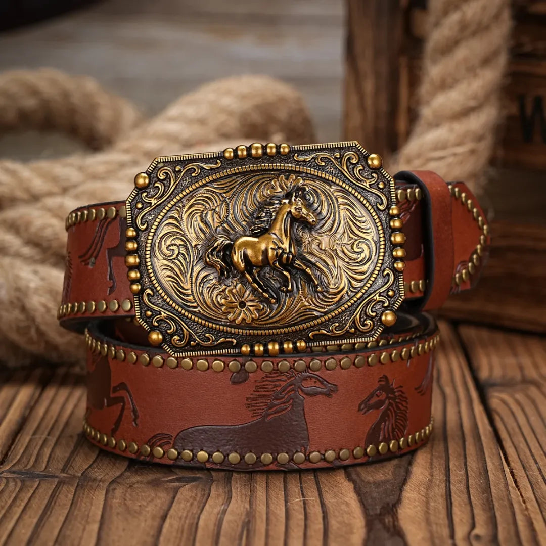 Cinto Country Fivela Mustang Couro PU