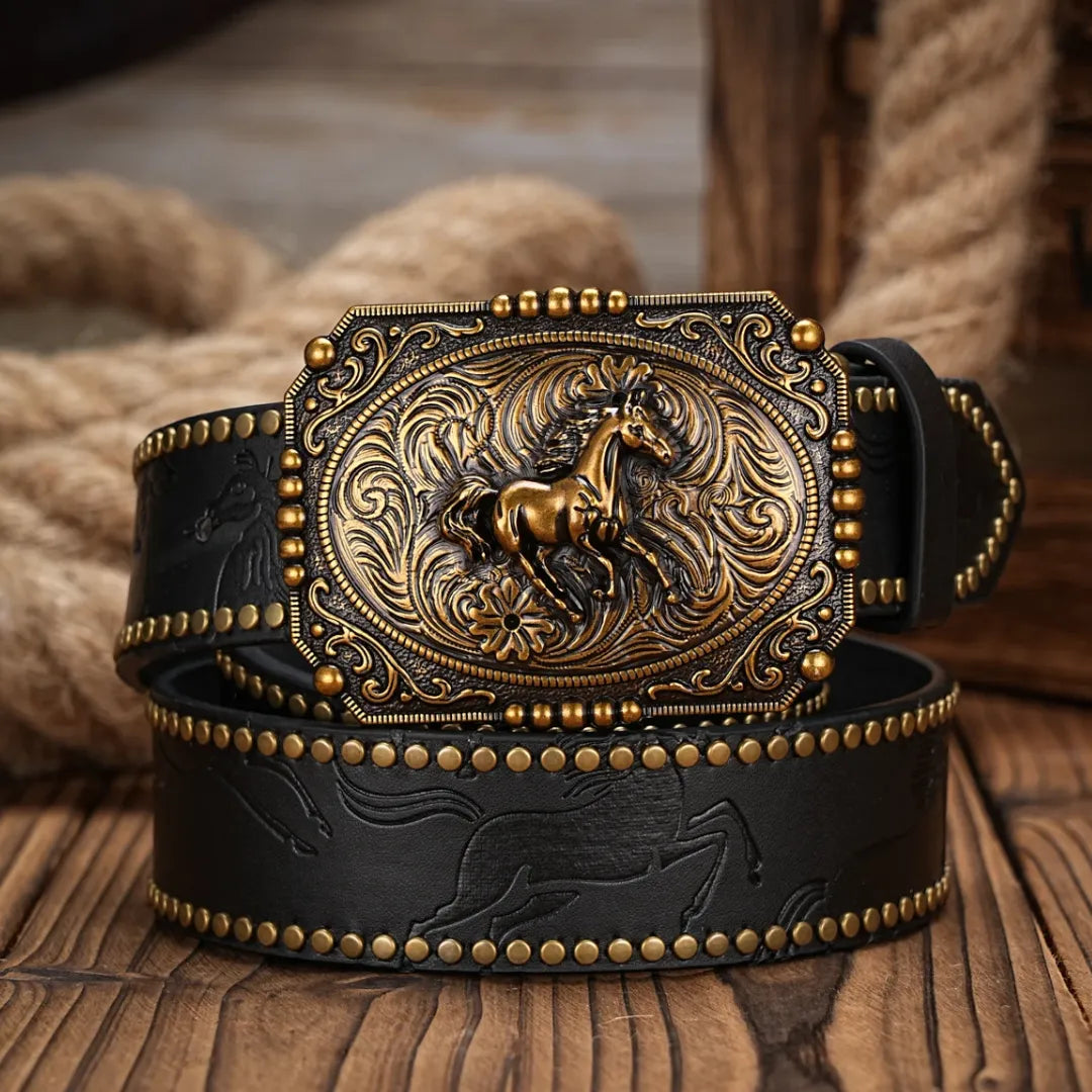 Cinto Country Fivela Mustang Couro PU