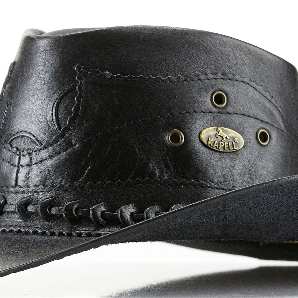 Chapéu Country Couro Legítimo Vaquejada Preto
