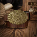 Cinto Country Fivela Flor do Deserto Couro PU