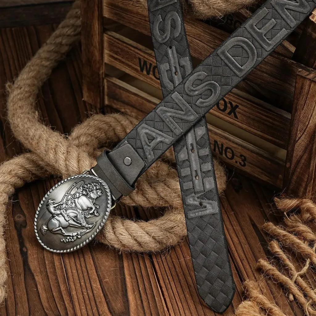 Cinto Country Fivela Laçador Couro PU