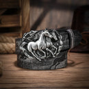 Cinto Country Fivela Casal de Cavalos Couro PU