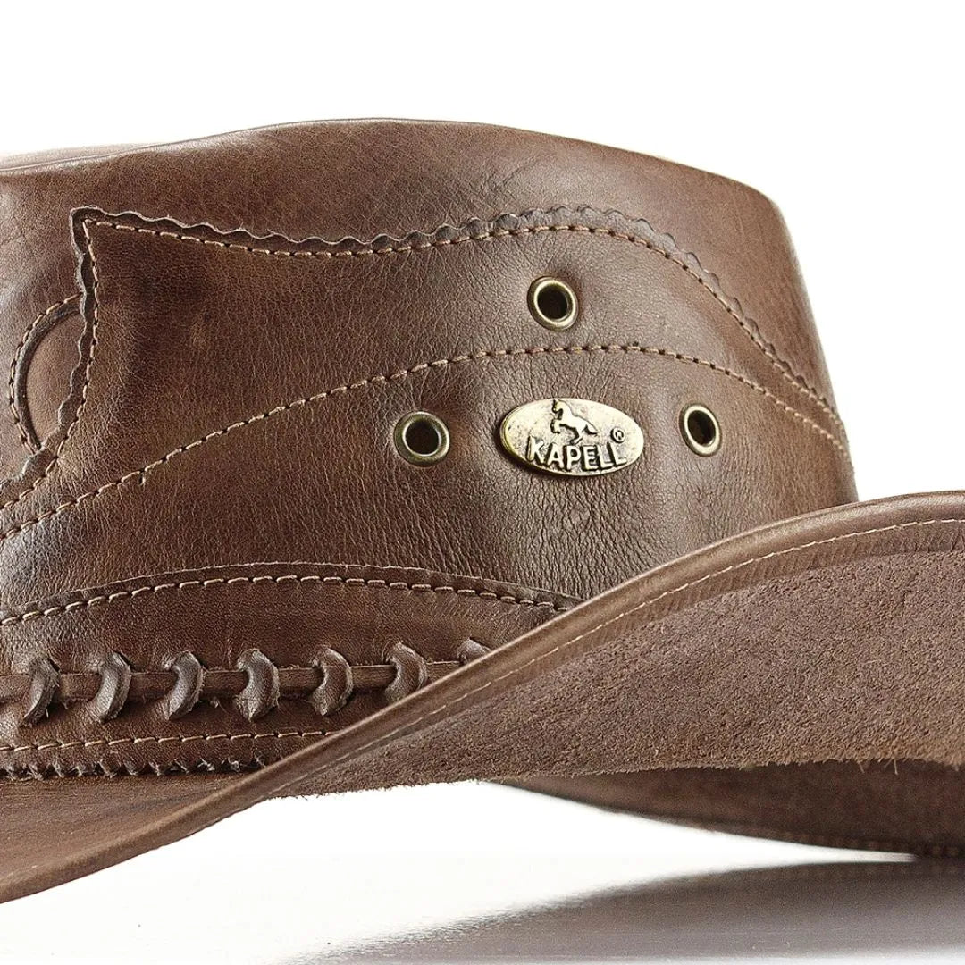 Chapéu Country Couro Legítimo Vaquejada Marrom