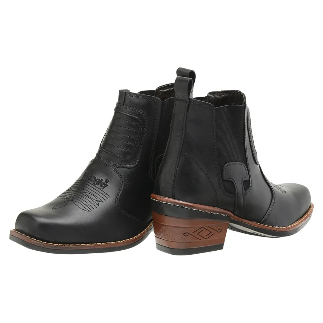 Bota Country Texana Couro 100% Legítimo - Preta + Copo Térmico GRÁTIS