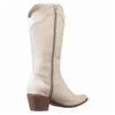 Bota Country Texana Feminina Branca Cano Médio