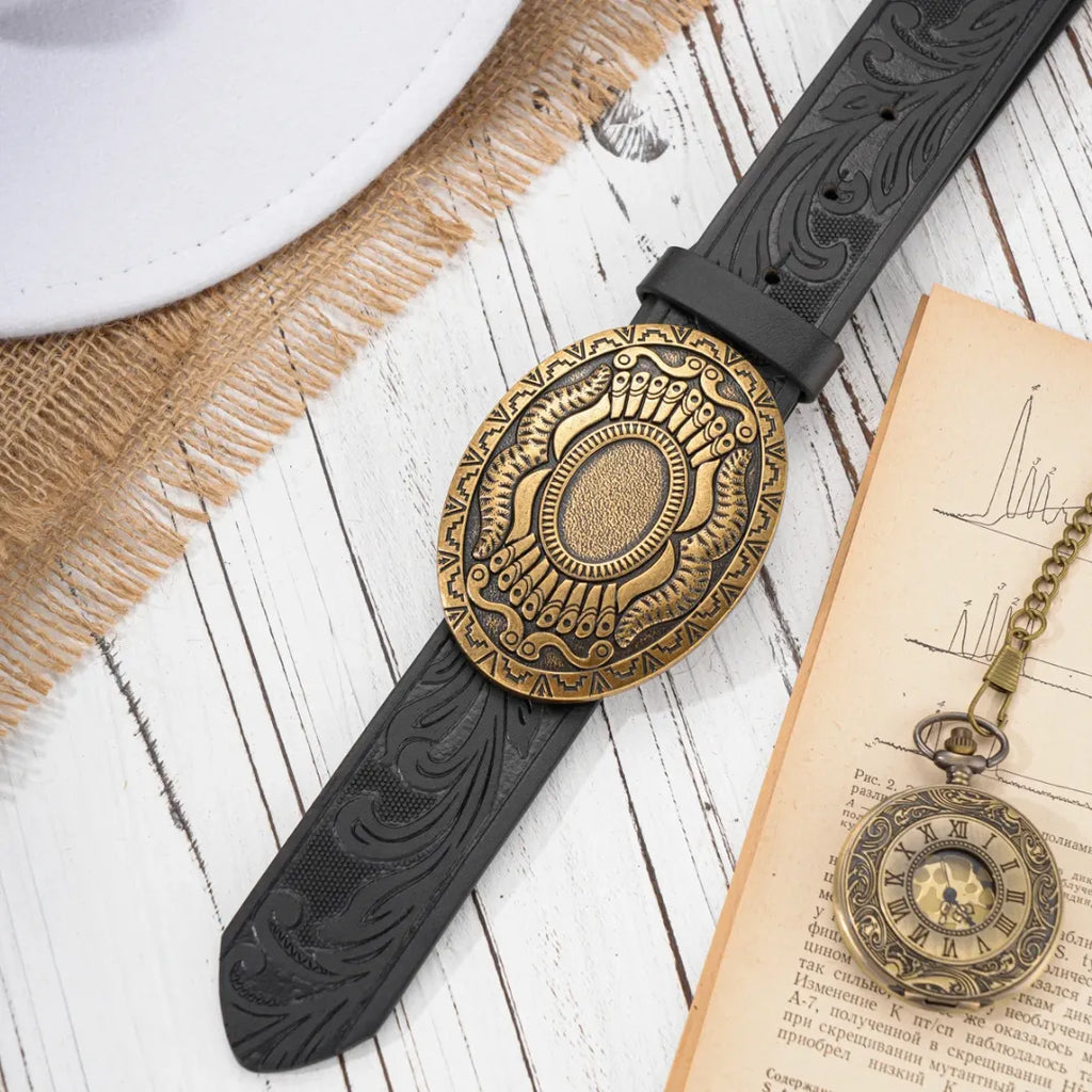 Cinto Country Fivela Flor do Texas PU