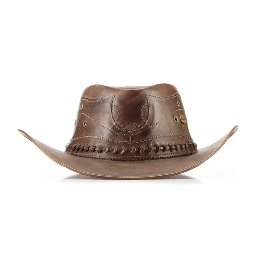 Chapéu Country Couro Legítimo Vaquejada Marrom