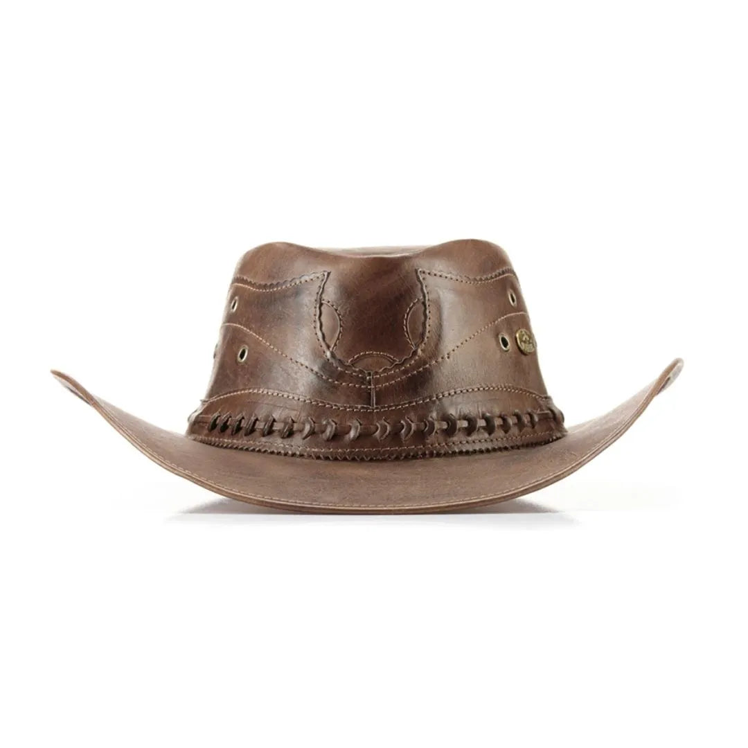 Chapéu Country Couro Legítimo Vaquejada Marrom