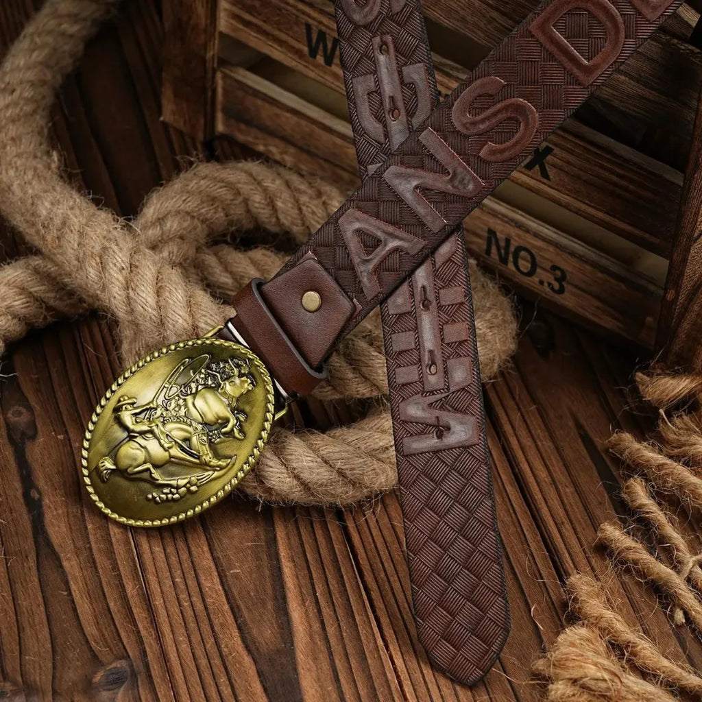 Cinto Country Fivela Laçador Couro PU