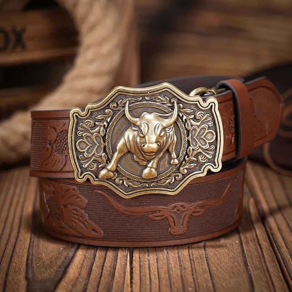 Cinto Country Fivela American Bull Couro PU