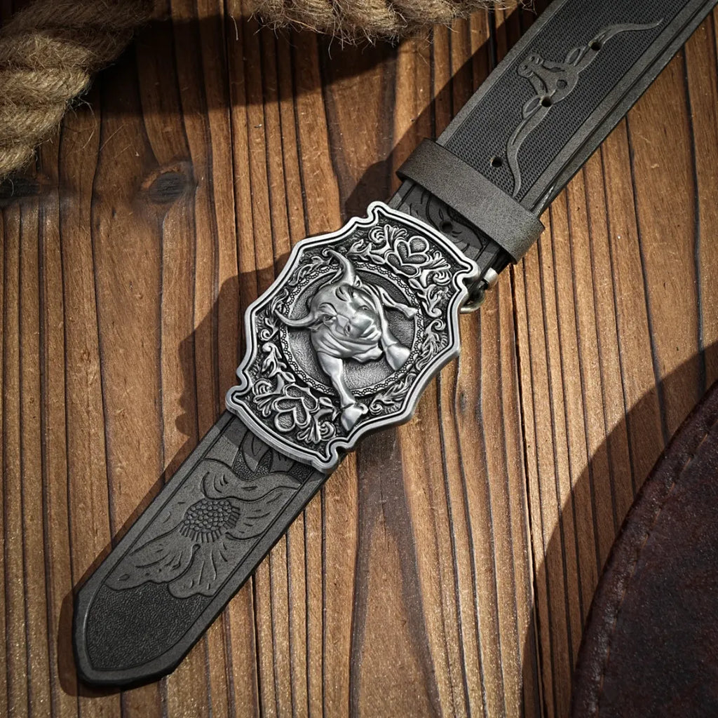 Cinto Country Fivela American Bull Couro PU