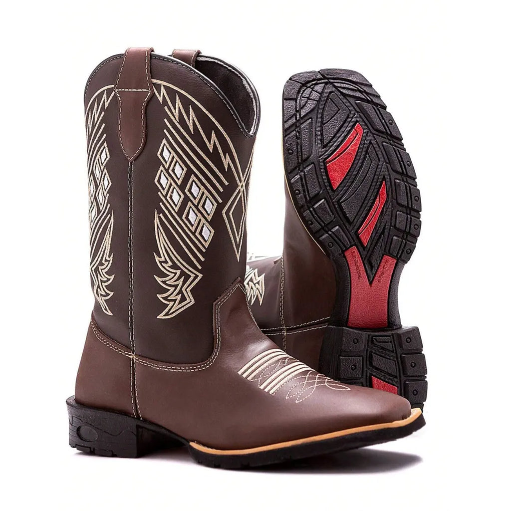 Bota Country Masculina Cano Alto Marrom Kentucky