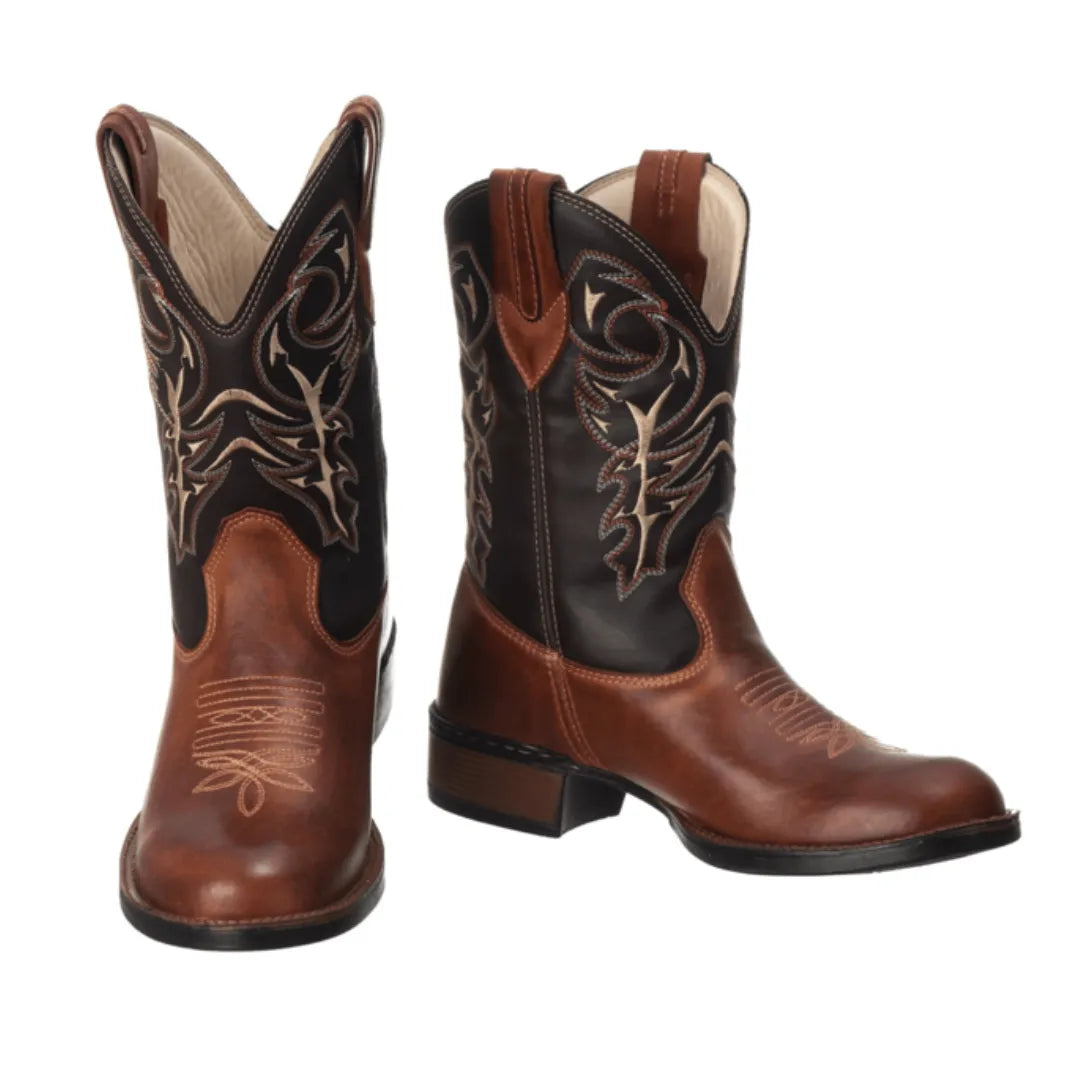 Bota Country Masculina Cano Alto Marrom Colorado