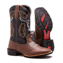 Bota Country Masculina Cano Alto Marrom Rocky Mountains