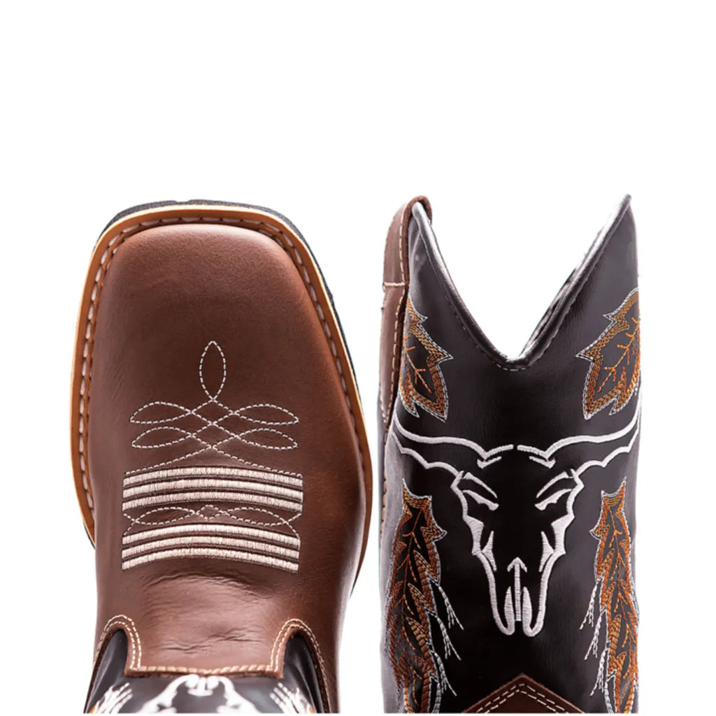 Bota Country Masculina Cano Alto Marrom Rocky Mountains